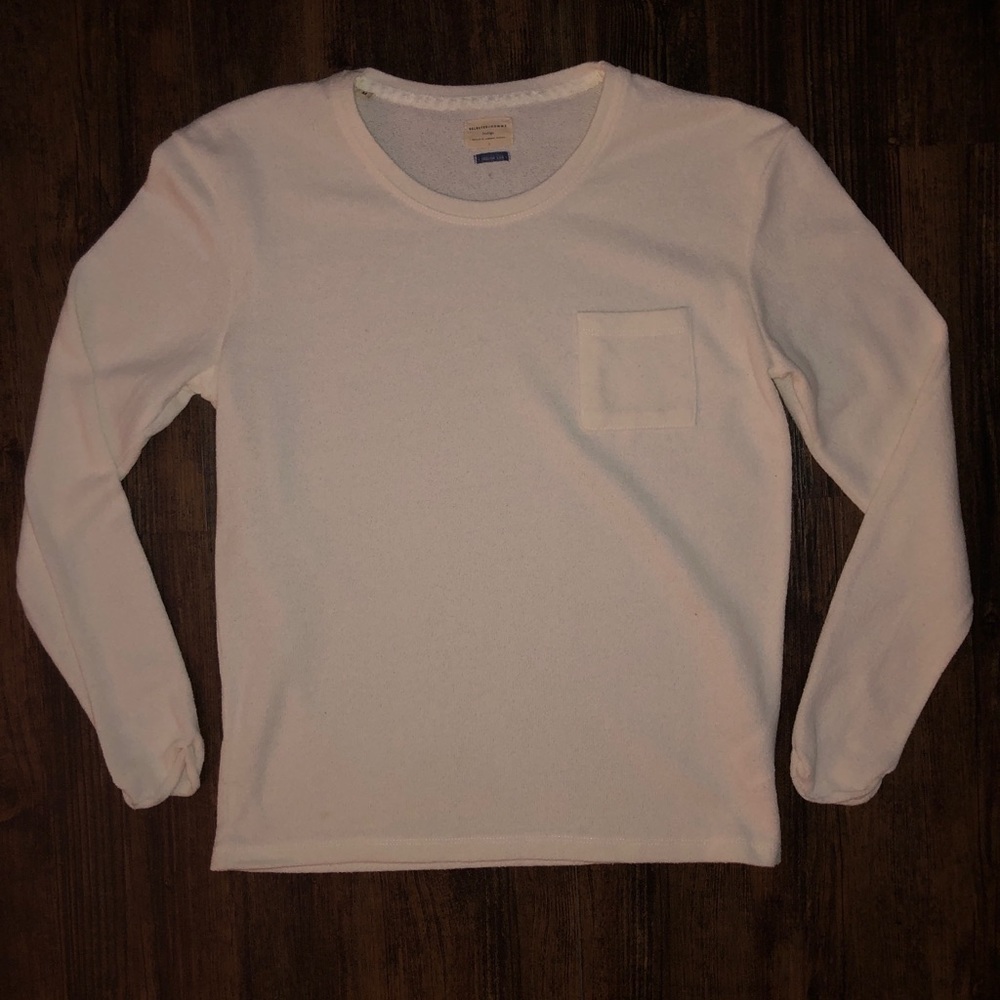 Selected Homme Textured Knit Cotton Crewneck Sweater Medium NWOT